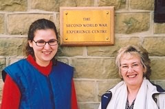 Gabi Pfeiffer (Munich University) and Nell Adcock (Cookridge volunteer) outside the Centre.