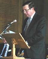 Patron, Admiral Sir John Kerr, addresses guests at the official launch of the Centre