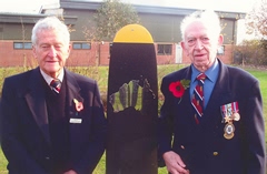 W/C Rollo Kingsford-Smith DSO, AM, DFC and F/O Ron Fairburn at their reunion at Waddington November 2003.