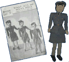 Knitted W.A.A.F. doll and knitting pattern