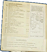 From one of Denis Peto-Shepherd's Note Books. On the left: Sequence of Instruction, on the right: Oxford Fuel System.