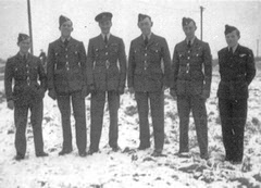 The same crew with, far right, Dick Perkins - Wireless Operator.