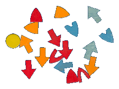 Arrows for aircraft seen and the others for those only heard.  The circles were for aircraft circling.