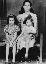 Celia as a young girl with her mother and her brother, Winston, taken on 6 October 1945