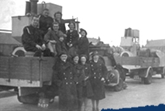Fire Appliance and de-contamination unit stationed at Green Lane, Coventry. Barbara is second from right.