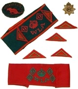 Arm bands, a W.L.A. Proficiency badge and Rat-Catchers badge (top left)