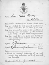 Sadie's W.L.A. membership card