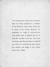 The reverse of the membership card: instructions for resignation if circumstances became difficult