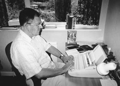 David Talbot working on his father, Godfrey Talbot's diaries