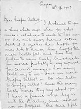 One of the many letters Godfrey received from people at home who anxiously listened to his broadcasts to hear about progress of the battle and news of their loved ones