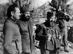 1944. On the right: General Napoleon Zervas, 'EDES' chief
