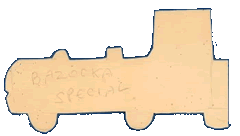 Paper cutout train: "Bazooka Train"