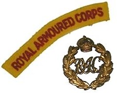 RAC metal and cloth badges