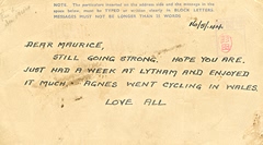 A letter to Maurice from home.