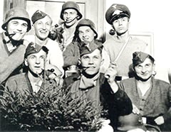 Christmas 1942 at an Air Force base in Germany.  I am in the centre with a pipe.