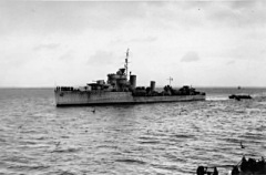 HMS Eclipse entering Scapa Flow. The Eclipse was involved in Convoys to North Russia but sunk in the Aegean Sea in October 1943, approximately 6 months after Colin Craston moved to HMS Shah. The whole department, including Colin's replacement, were lost.