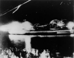 VJ Night in Trincomalee, Ceylon. Fireworks and illuminations 15 August 1945. The East Indies Fleet.
