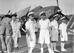 "The boss (Lord Louis Mountbatten, 2nd right) looks round at Trincomalee"