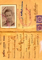 Hamor Gardner's Suez shore leave pass