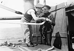 'Quartermaster teaching me how to do Turks Head' on board the City of Athens.