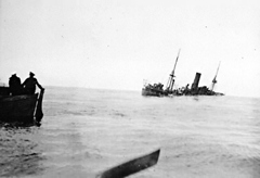 Ship settles down, going, going . . .