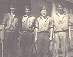 David, George, Jimmy and Lofty after sweeping out the holds.
