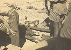 October 1942 after a Stuka raid at Alamein, treating the wounded.