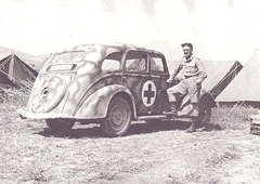 MacKay with the Peugeot I was given by a German Doctor in Tunis