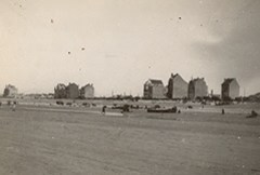 Part of residential quarter of Dunkirk from beach, Friday 31 May 1940.
