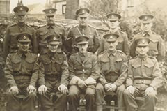 Shirley's father, Robert Leslie Buttress, right hand side, front row. Military police 1939 - 45