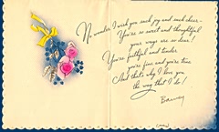 A card from Barney to his mother