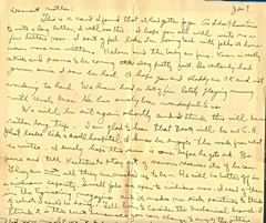 A letter from Barney to his mother January 9, 1944 written while on board USS Croatan. 