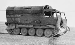Lorry camouflage fitted to Crusader