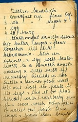 Recipe for a 'Berlin Sandwich' from the papers of Mrs S F Atkinson, donated by her son, Bryan Atkinson.