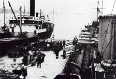 Embarking Irish Guards at Harstad