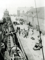 HMS Walker disembarking Irish Guards at B&oslash;do
