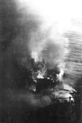 Gun turret wiped out. HMS Indomitable. Good pal lost. L Conlon.