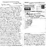 Letter to Alan Smith from his mother 10 Sept 1942. He had written to his mother that fruit was plentiful and he was enjoying life at the camp. In reality fruit consisted of a few dates and the primitive conditions resulted in an outbreak of beri-beri.