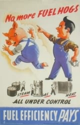 poster: no more fuel hogs - fuel efficiency pays
