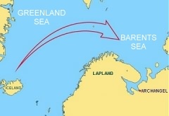 Map: Greenland Sea - Barents Sea