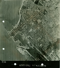RAF Reconnaissance photograph of St Nazaire before the raid. [R. Macleod]
