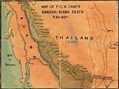 Map of the Thai-Burma Railroad from the papers of W Duncan