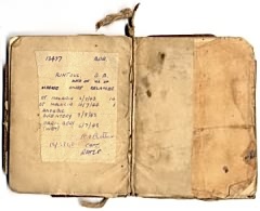 Pay and Service book of David Rintoul, showing some of the illnesses 
              he suffered as a POW