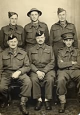 Capt Harry Silman (bottom row right), shortly after his evacuation 
              from Dunkirk 1940 