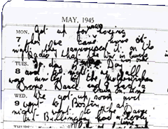 Francis Whitehead, in the Women's Land Army, and her diary for VE Day.